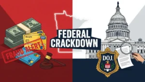 Federal welfare fraud crackdown investigation Minnesota DOJ prosecutions SNAP Medicaid benefits 2026